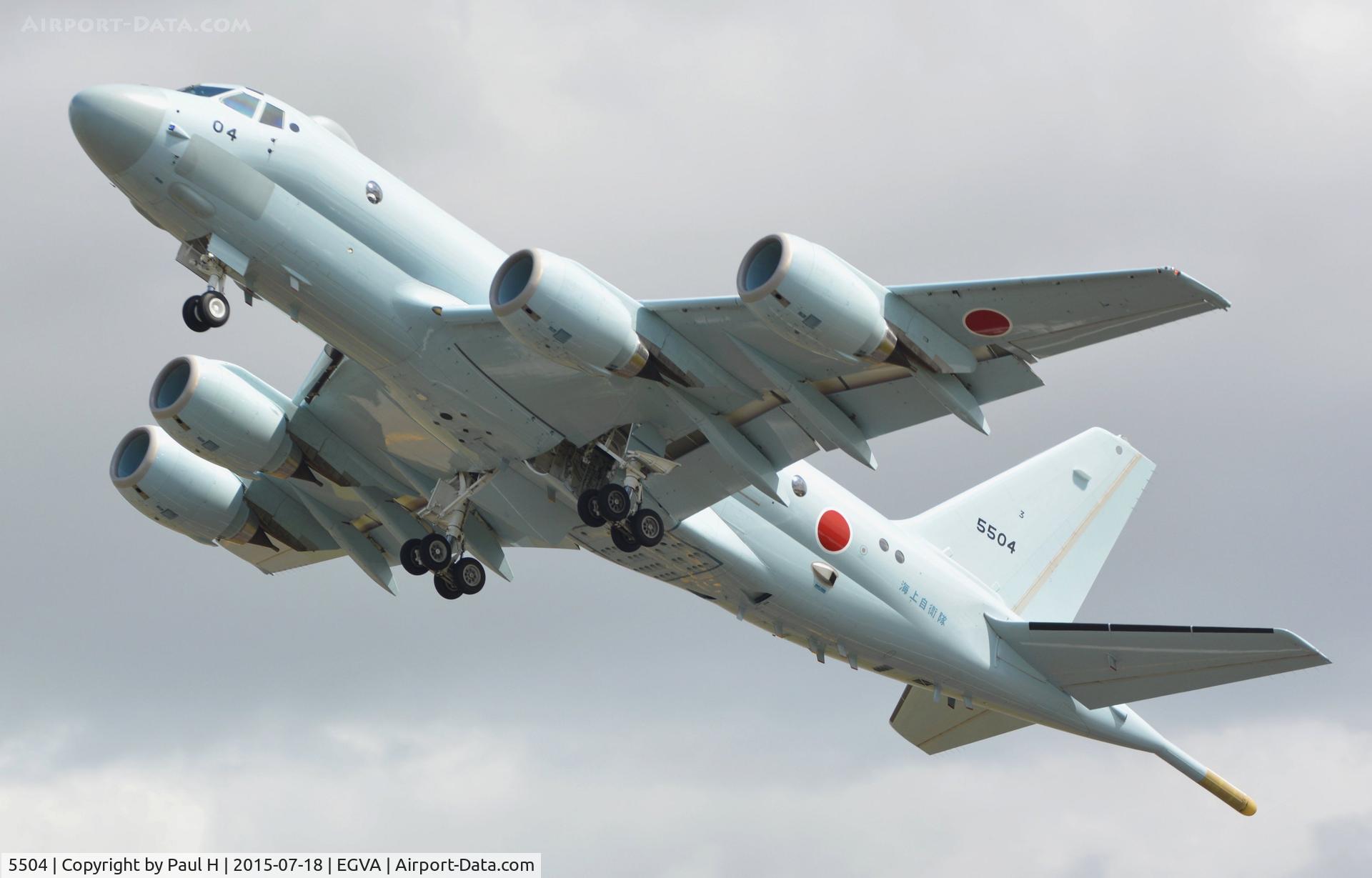 5504, 2012 Kawasaki P-1 C/N 4, Japanese Navy Kawasaki P-1 taking of at RIAT 2015