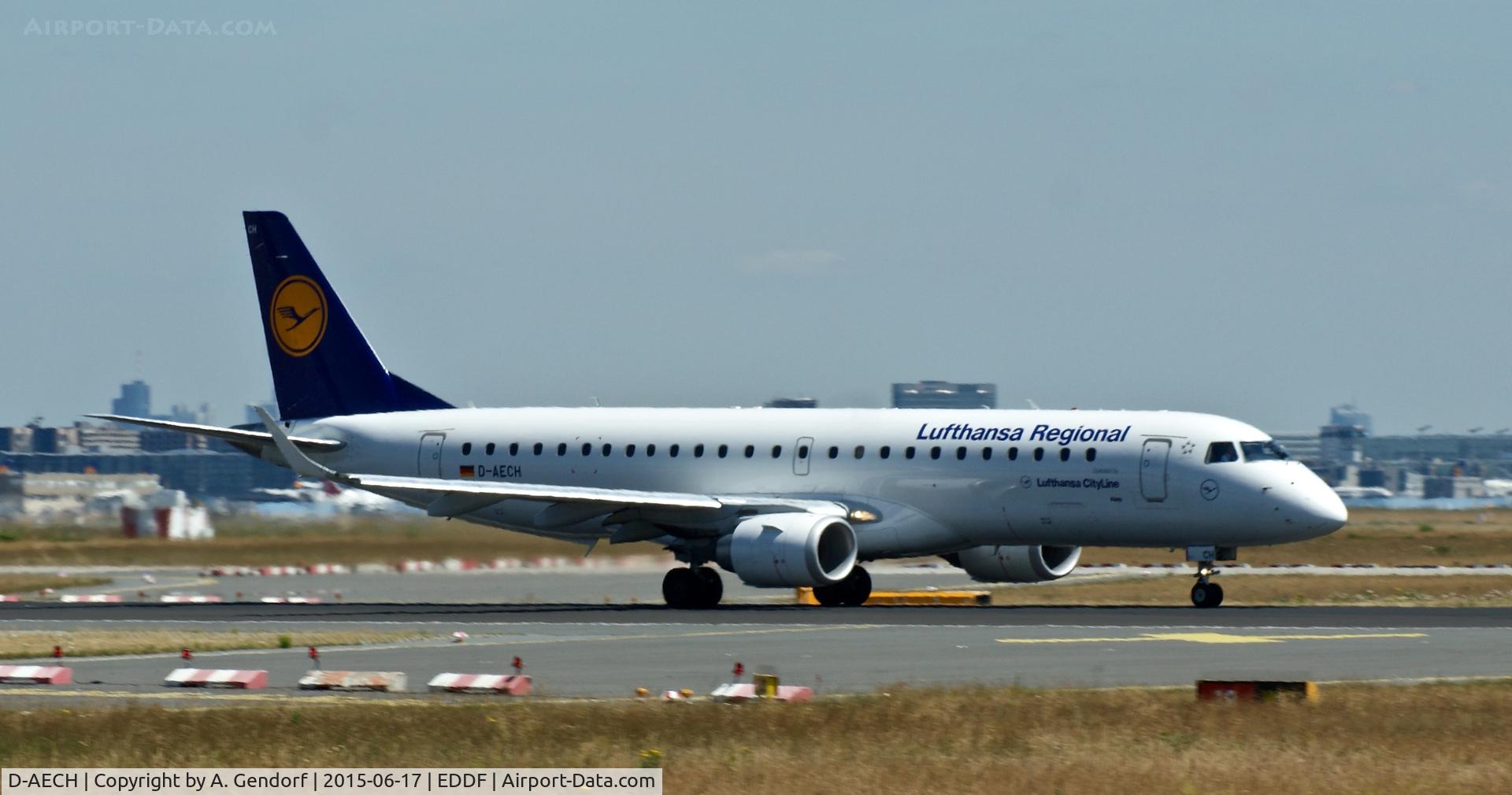 D-AECH, 2010 Embraer 190LR (ERJ-190-100LR) C/N 19000376, Lufthansa Regional, is here at Frankfurt Rhein/Main Int'l(EDDF)