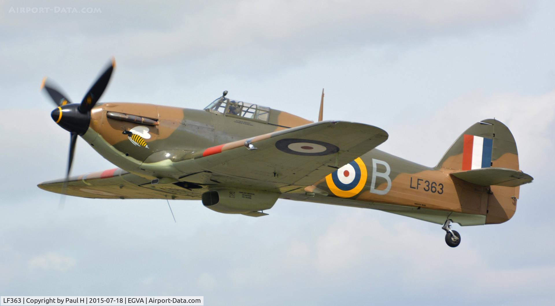 LF363, 1944 Hawker Hurricane IIC C/N 41H/469290, Spitfire performing at RIAT 2015