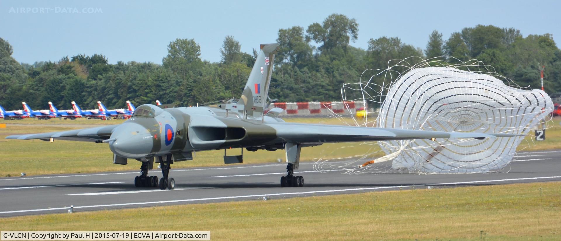 G-VLCN, 1960 Avro Vulcan B.2 C/N Set 12, Vulcan XH558 making its last landing at Fairford ever, RIAT 2015