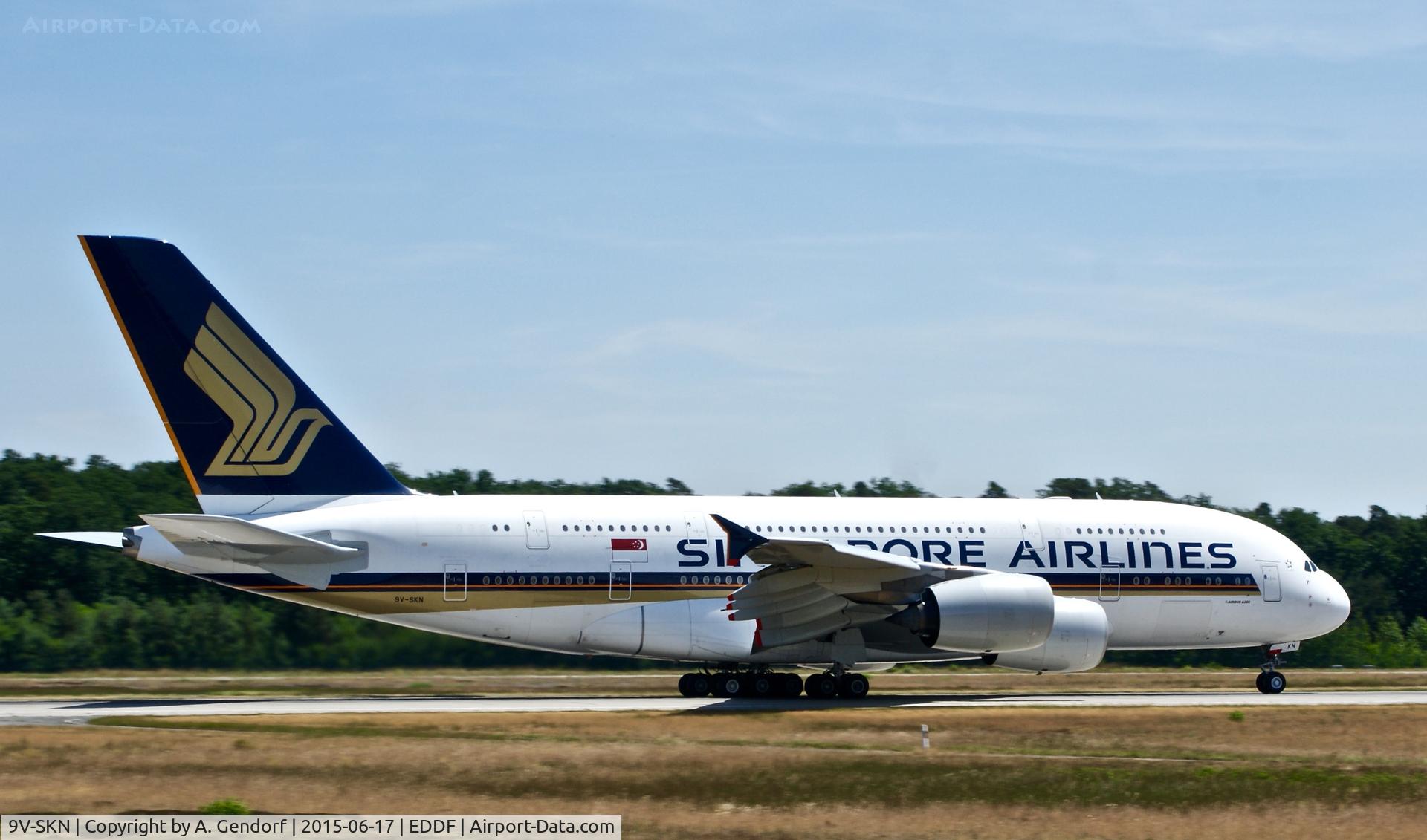 9V-SKN, 2011 Airbus A380-841 C/N 071, Singapore Airlines, seen here at Frankfurt Rhein/Main Int'l(EDDF)