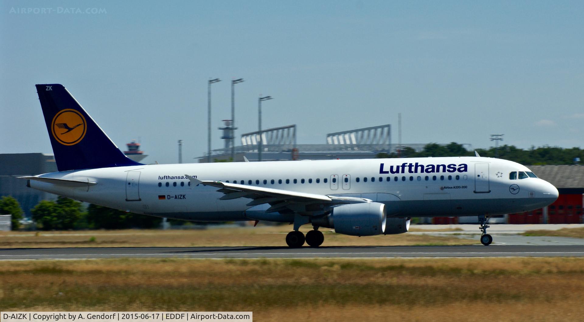 D-AIZK, 2012 Airbus A320-214 C/N 5122, Lufthansa, is here speeding up on RWY18 at Frankfurt Rhein/Main Int'l(EDDF)