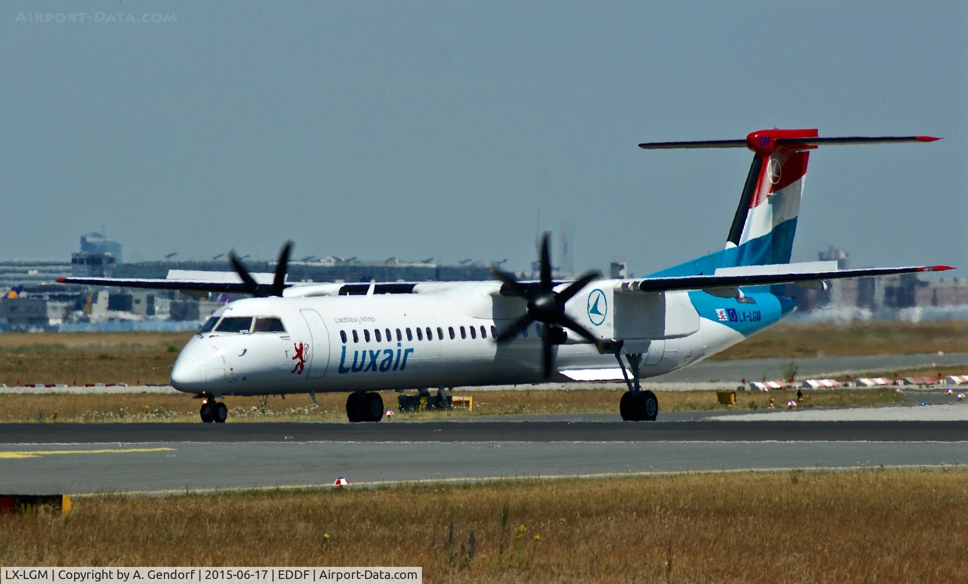 LX-LGM, 2012 De Havilland Canada DHC-8-402Q Dash 8 C/N 4425, Luxair, is here at Frankfurt Rhein/Main Int'l(EDDF)