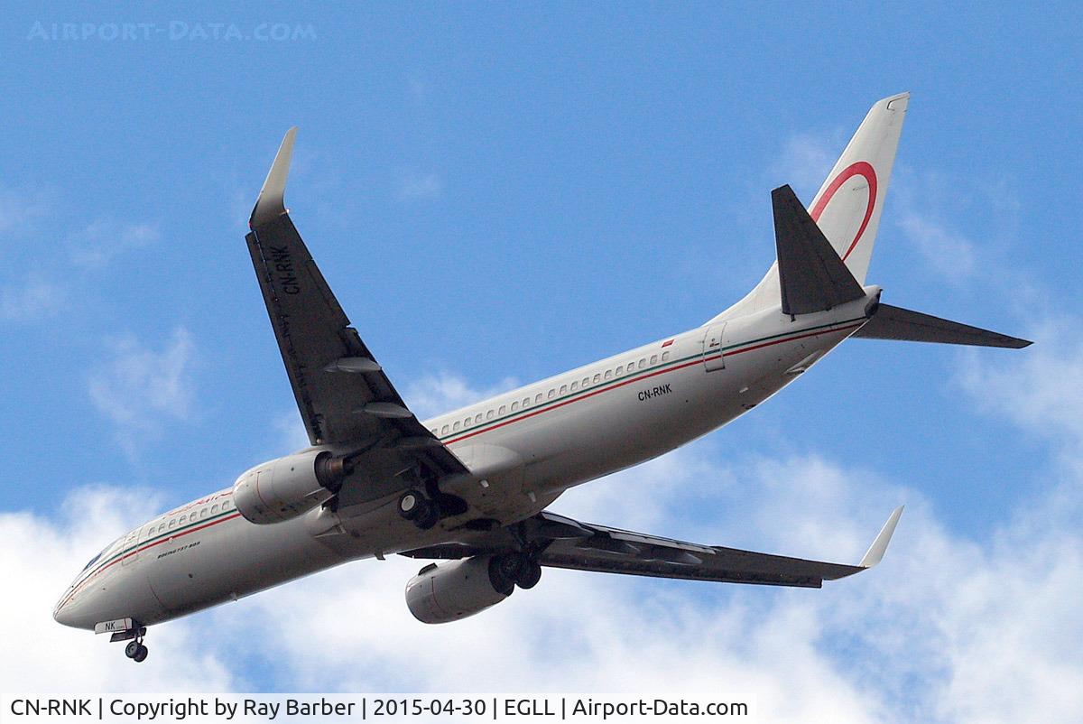 CN-RNK, 1998 Boeing 737-8B6 C/N 28981, Boeing 737-8B6 [28981] (Royal Air Maroc) Home~G 30/04/2015. On approach 27R.