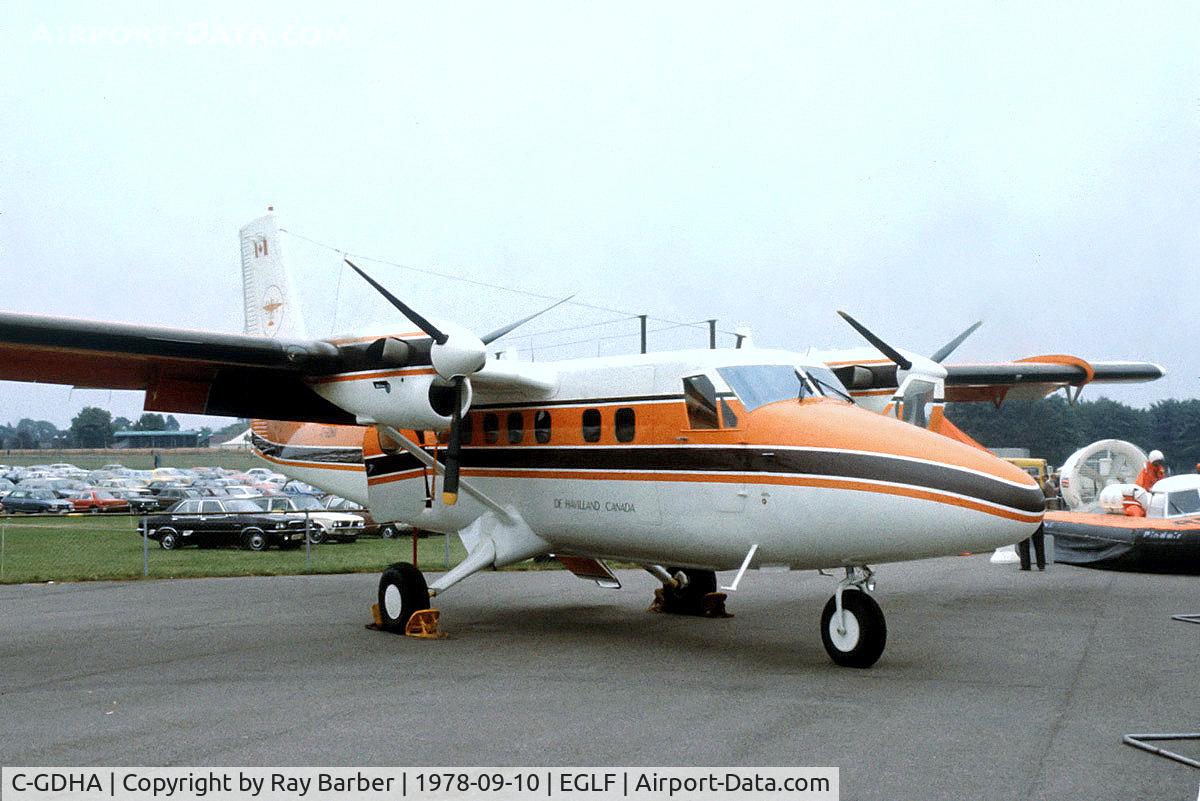C-GDHA, 1977 De Havilland Canada DHC-6-320 Twin Otter C/N 527, De Havilland Canada DHC-6-300 Twin Otter [527] (De Havilland Canada) Farnborough~G 10/09/1978. From a slide.