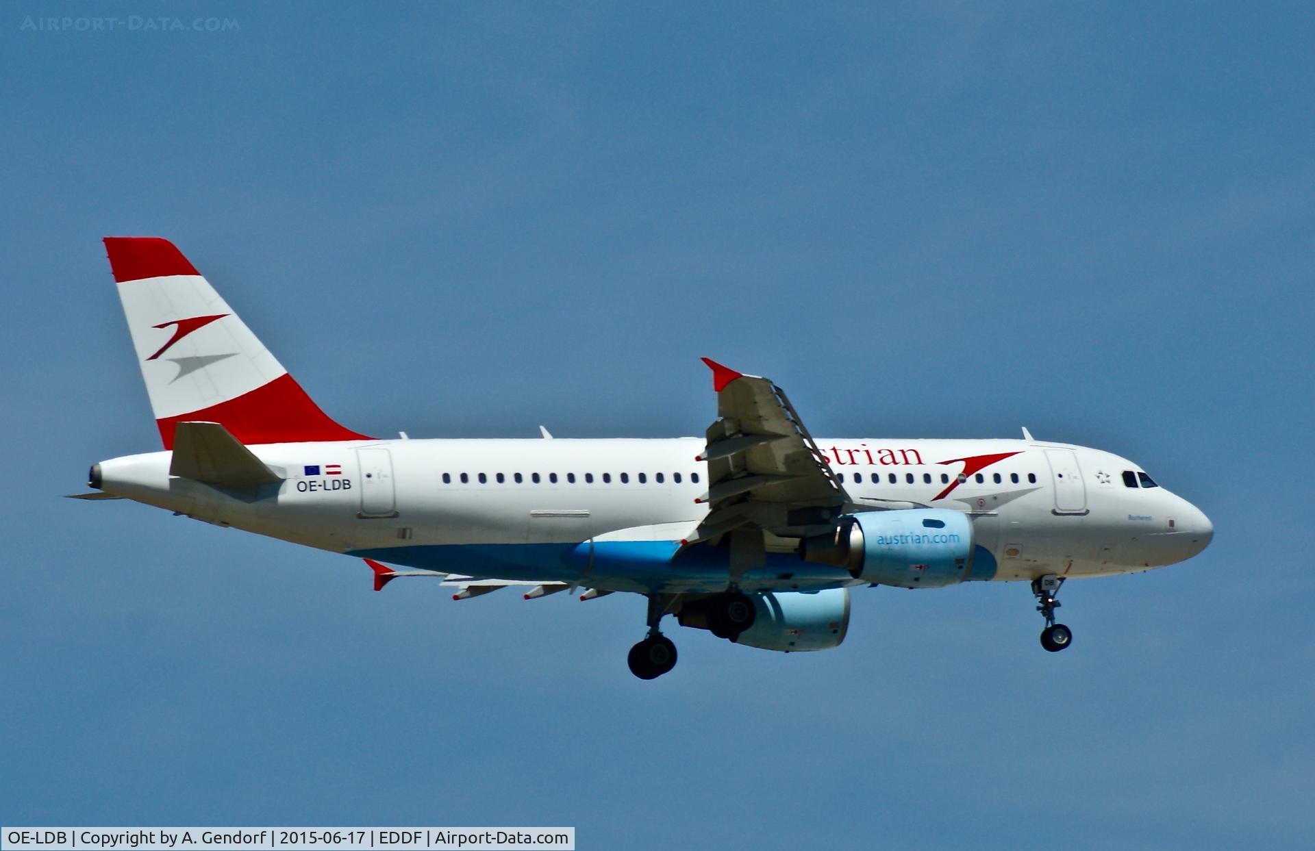 OE-LDB, 2004 Airbus A319-112 C/N 2174, Austrian Airlines, seen here on short final at Frankfurt Rhein/Main(EDDF)