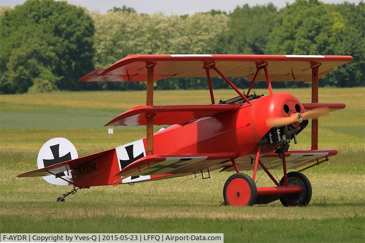 F-AYDR, 2011 Fokker Dr.1 Triplane Replica C/N 11178, Fokker Dr.1 Triplane Replica, La Ferté-Alais airfield (LFFQ) Airshow 2015