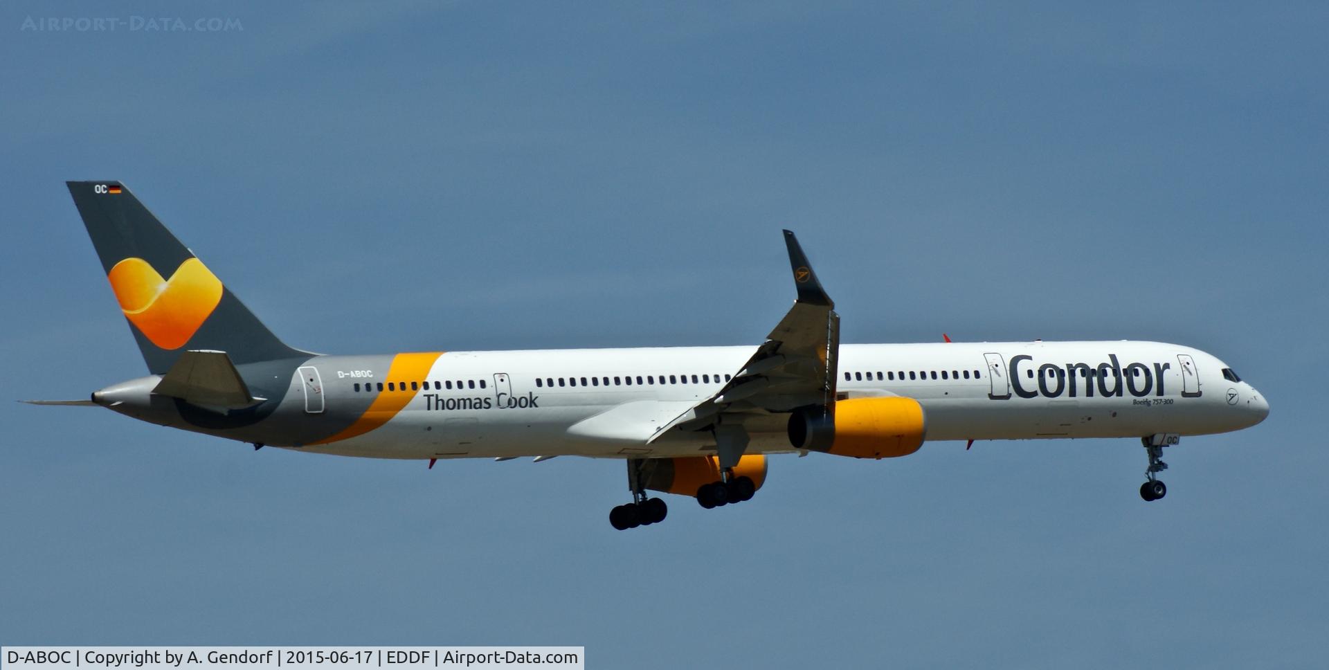 D-ABOC, 1998 Boeing 757-330 C/N 29015, Condor, is here landing at Frankfurt Rhein/Main(EDDF)