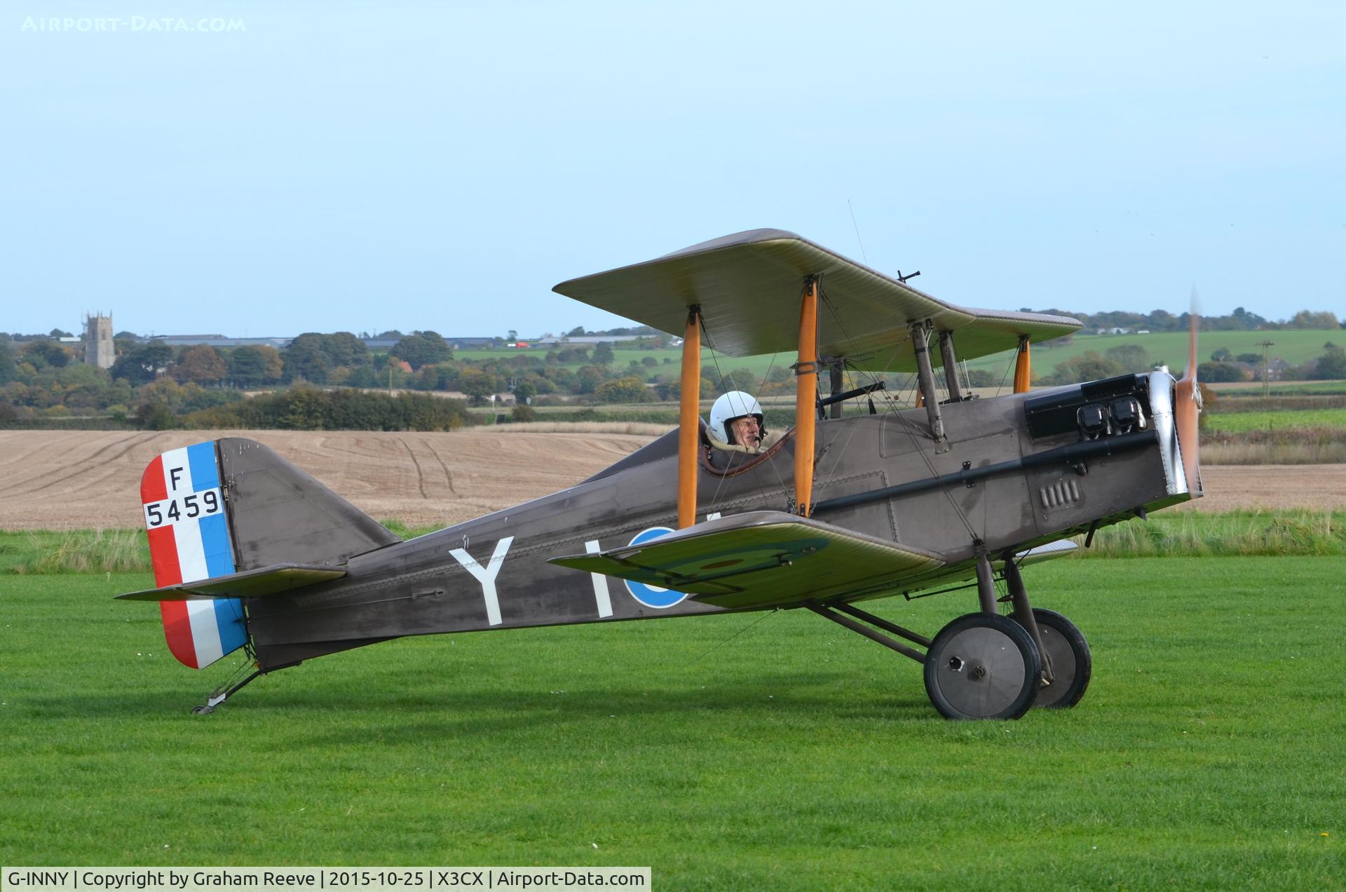 G-INNY, 1983 Royal Aircraft Factory SE-5A Replica C/N PFA 020-10439, Just landed at Northrepps.