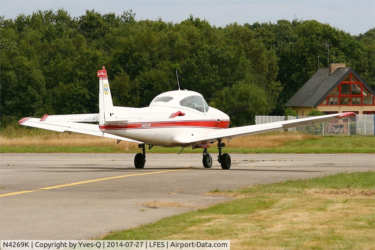 N4269K, 1948 Ryan Navion A C/N NAV-4-1269, Ryan Navion A, Taxiing to holding point, Guiscriff airfield (LFES) open day 2014