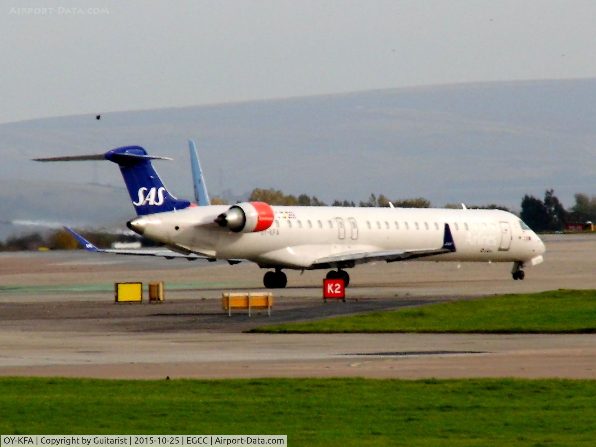 OY-KFA, 2008 Bombardier CRJ-900 (CL-600-2D24) C/N 15206, At Manchester