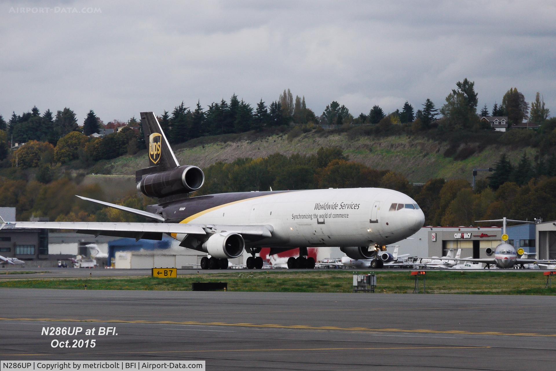 N286UP, 1991 McDonnell Douglas MD-11F C/N 48453, Arrival at BFI