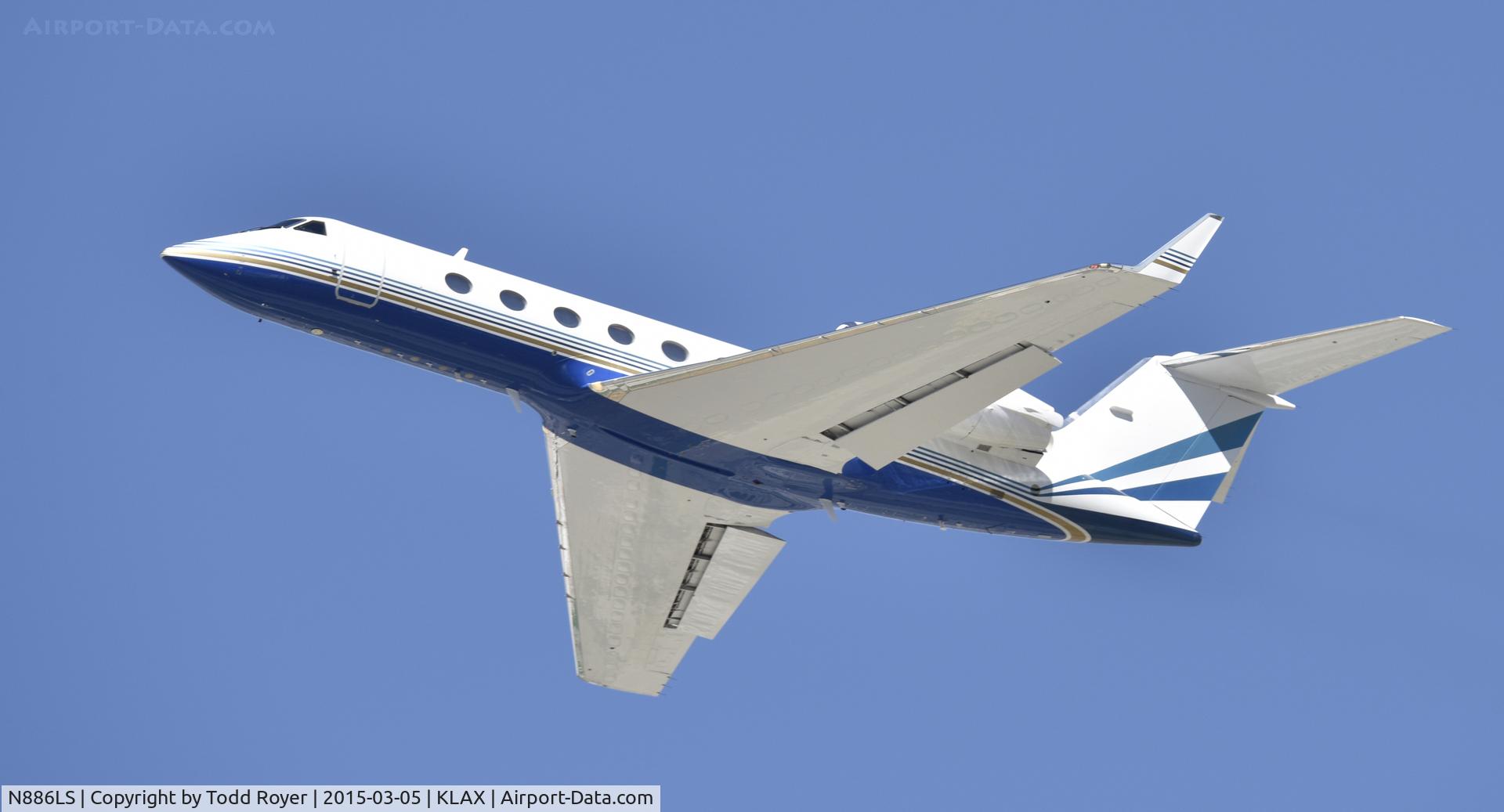 N886LS, 1998 Gulfstream Aerospace G-IV SP C/N 1341, Departing LAX