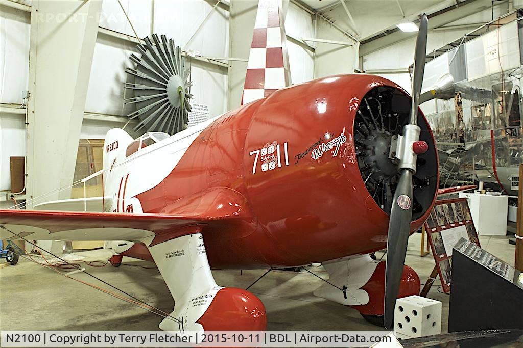 N2100, 1932 Granville Brothers Gee Bee Sportster D C/N R-1, Replica displayed  at the New England Air Museum at Bradley International Airport