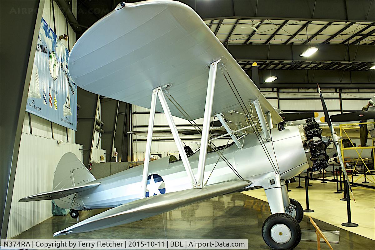 N374RA, Boeing A75N1 (PT-17) C/N 75-2345, At the New England Air Museum at Bradley International Airport