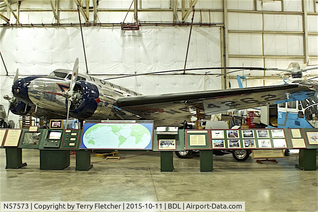 N57573, 1936 Lockheed Electra 10-A C/N 1052, At the New England Air Museum at Bradley International Airport
