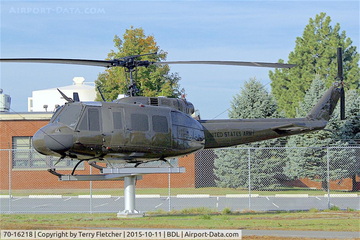 70-16218, 1970 Bell UH-1H Iroquois C/N 12523, On the eastern perimeter of Bradley International Airport