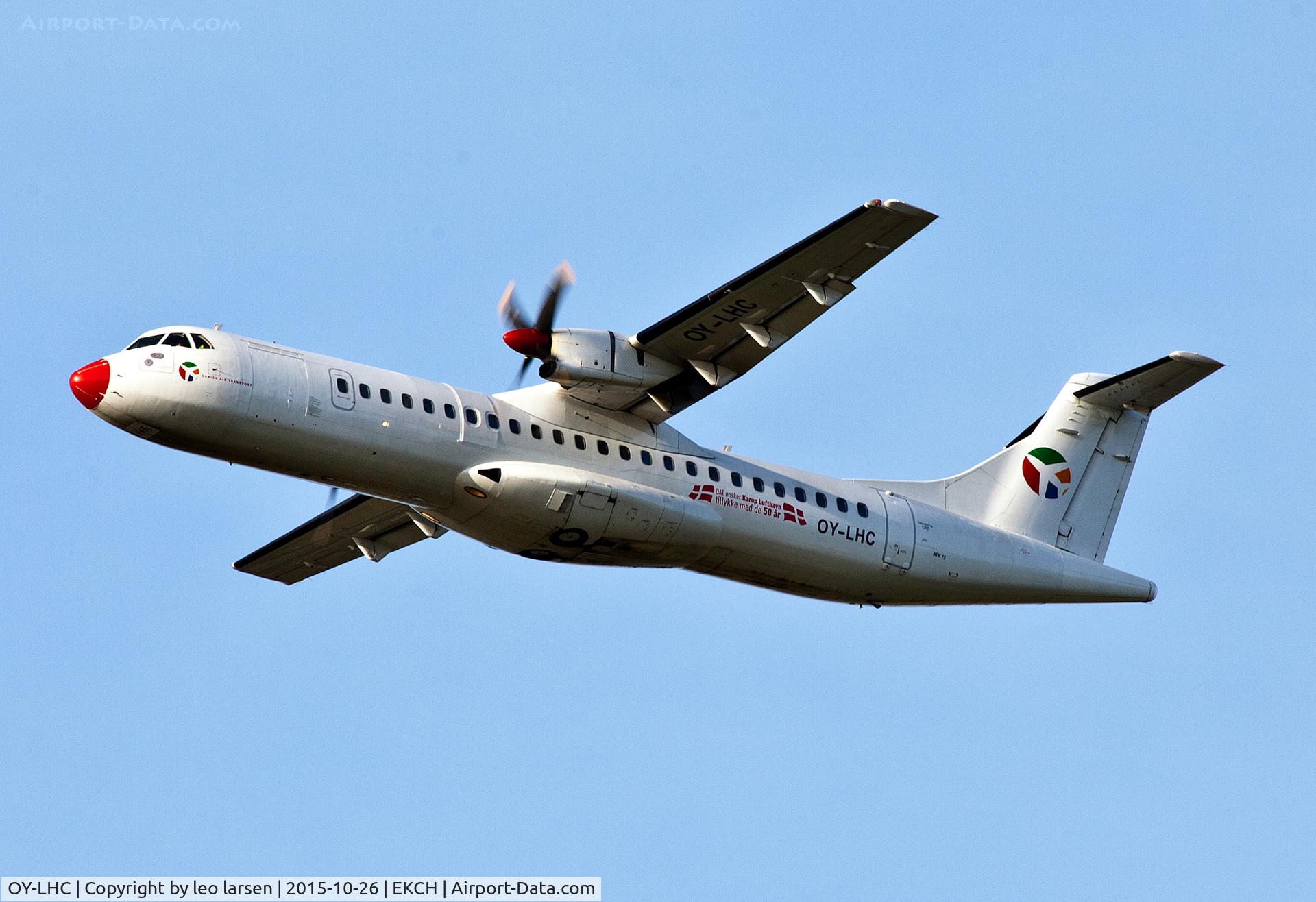 OY-LHC, 1994 ATR 72-212 C/N 405, Copenhagen 26.10.15 with inscription 