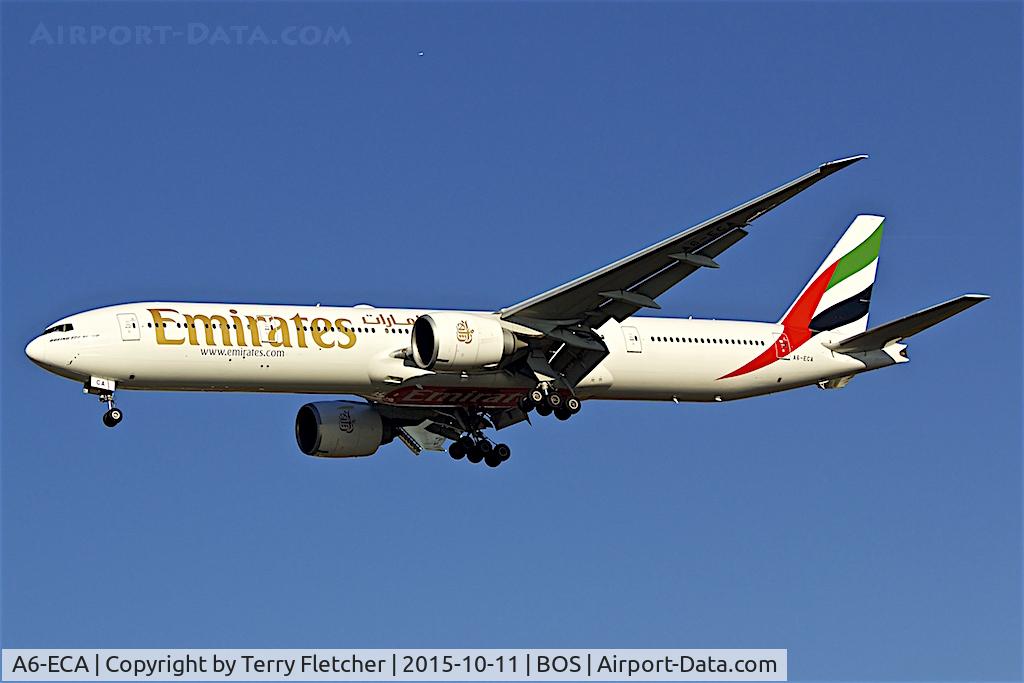 A6-ECA, 2006 Boeing 777-36N/ER C/N 32794, Emirates ,Boeing 777-36N(ER), c/n: 32794 on approach to Boston Logan