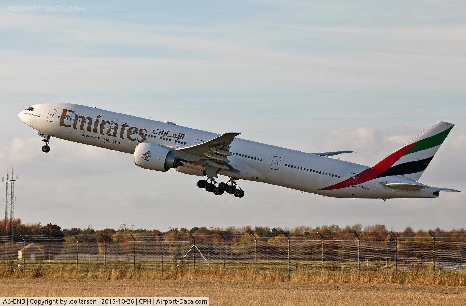 A6-ENB, 2012 Boeing 777-31H/ER C/N 41075, Copenhagen 26.10.15