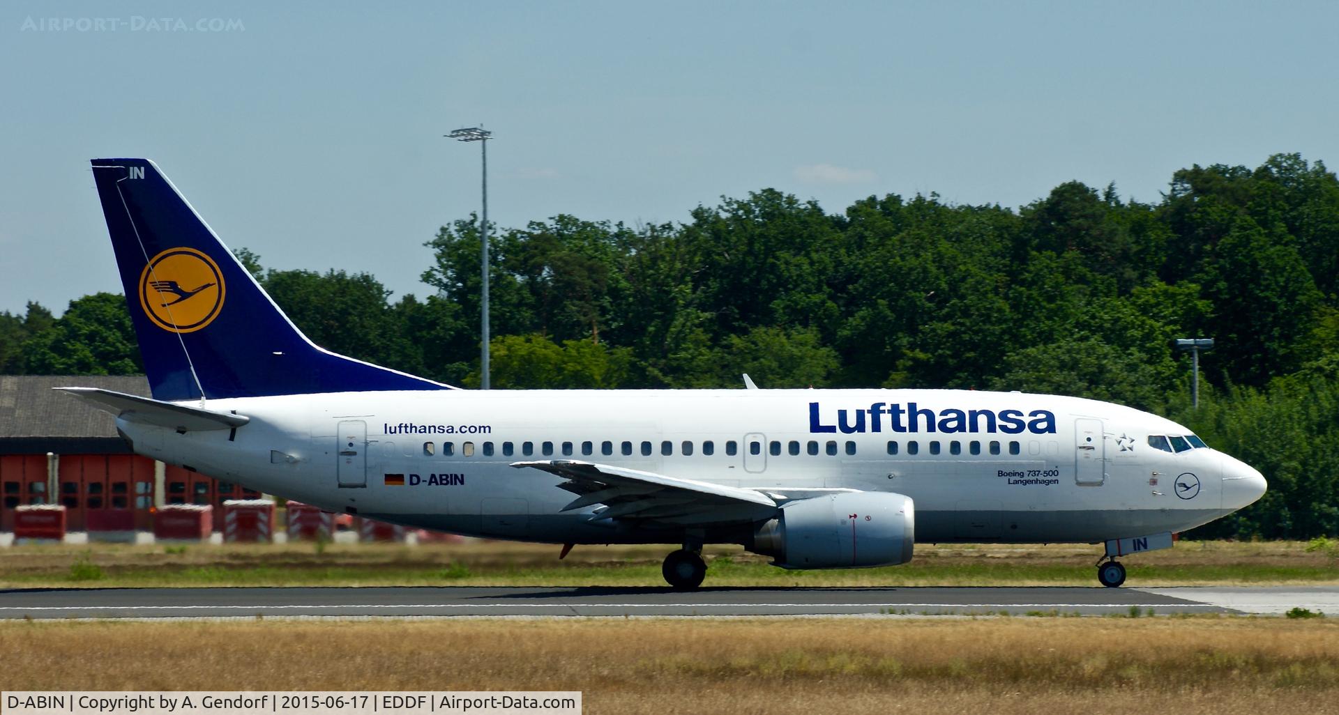 D-ABIN, 1991 Boeing 737-530 C/N 24938, Lufthansa, is here at Frankfurt Rhein/Main Int'l(EDDF)