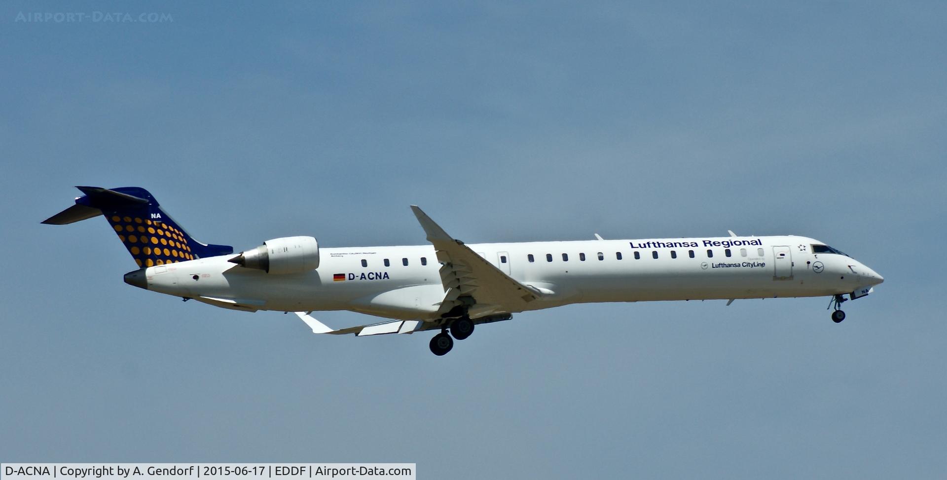 D-ACNA, 2009 Bombardier CRJ-900 NG (CL-600-2D24) C/N 15229, Lufthansa CityLine, is here landing at Frankfurt Rhein/Main(EDDF)