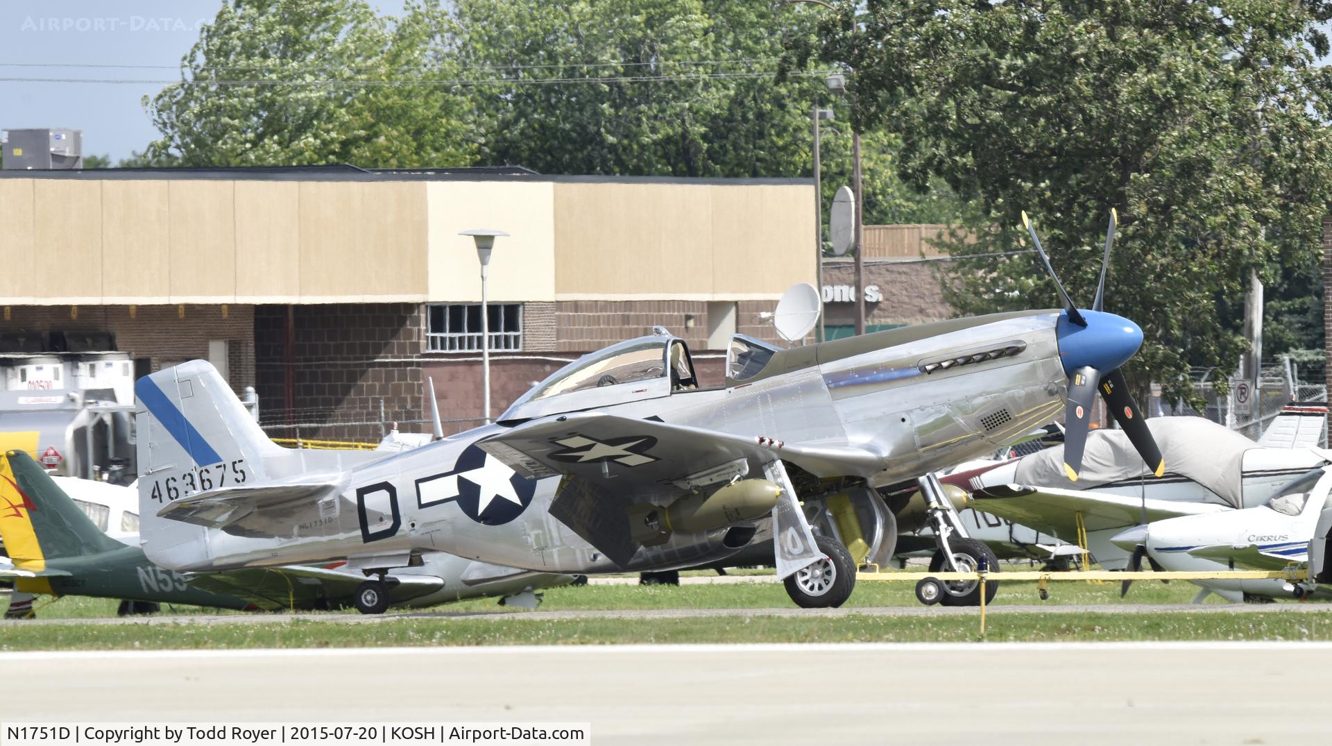 N1751D, 1944 North American P-51D Mustang C/N 122-31401 (44-63675), Airventure 2015