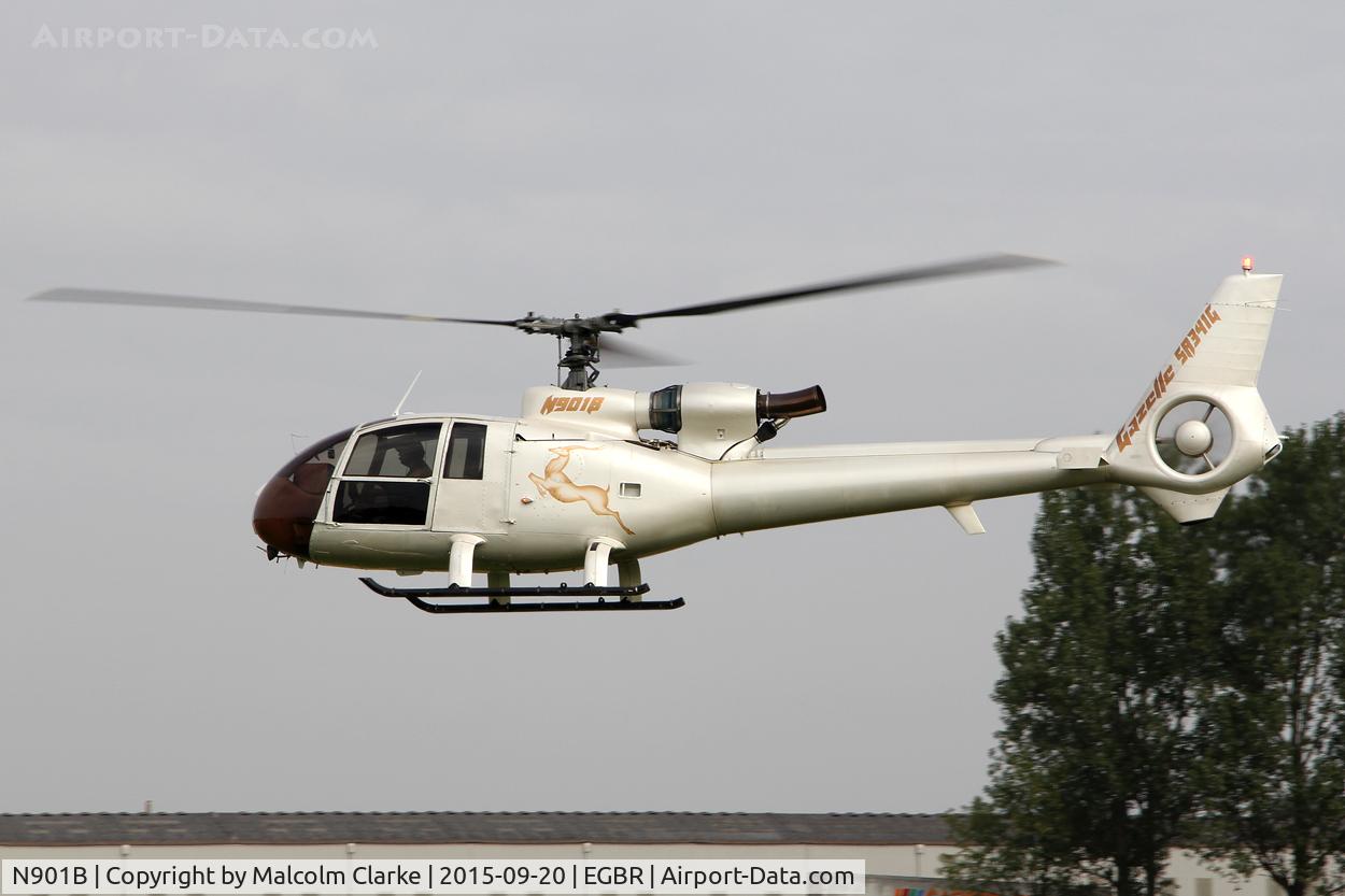 N901B, 1977 Aerospatiale SA-341G Gazelle C/N 1410, Aerospatiale SA341G Gazelle at The Real Aeroplane Company's Helicopter Fly-In, Breighton Airfield, September 20th 2015.