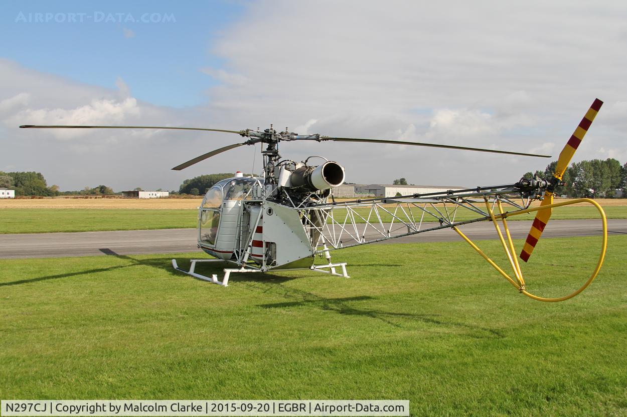 N297CJ, 1963 Sud Aviation SA-313B Alouette II C/N 1847, Sud Aviation SA-313B Alouette II at The Real Aeroplane Club's Helicopter Fly-In, Breighton Airfield, September 20th 2015.