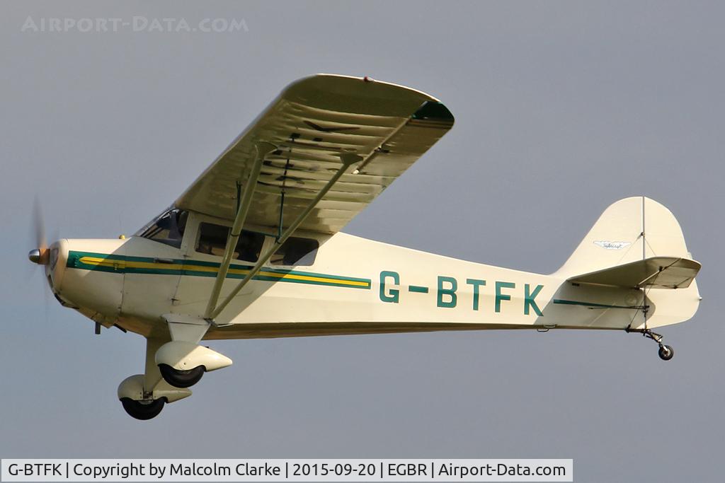 G-BTFK, 1947 Taylorcraft BC-12D Twosome C/N 10540, Taylorcraft BC-12D Twosome at The Real Aeroplane Club's Helicopter Fly-In, Breighton Airfield, September 20th 2015.