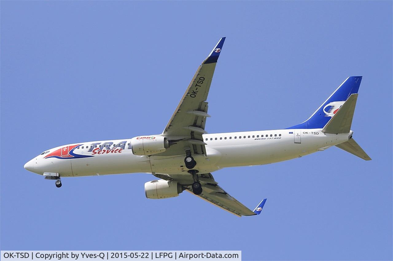 OK-TSD, 2014 Boeing 737-8Q8 C/N 41795, Boeing B737-8Q8(WL), Short approach rwy 27R, Roissy Charles De Gaulle Airport (LFPG-CDG)
