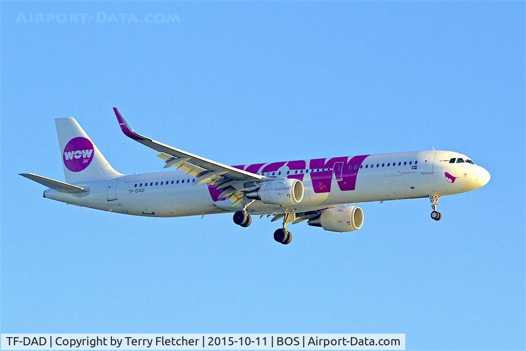 TF-DAD, 2014 Airbus A321-211 C/N 6232, Wow Air's 2014 Airbus 321-211, c/n: 6232 on Approach to Boston Logan