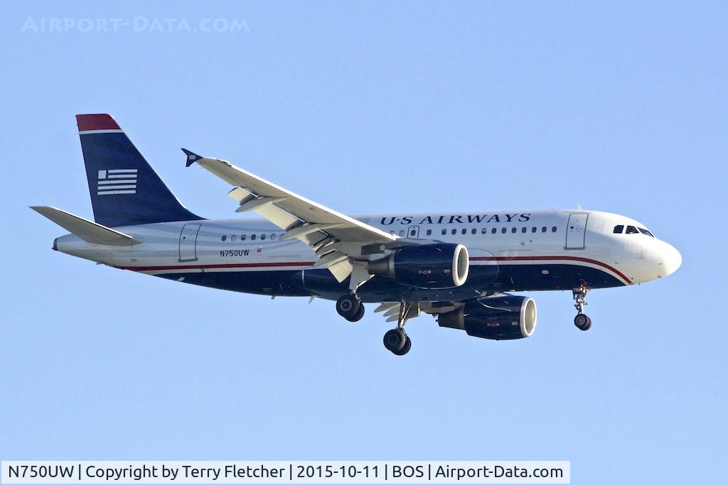 N750UW, 2000 Airbus A319-112 C/N 1315, 2000 Airbus A319-112, c/n: 1315 at Boston