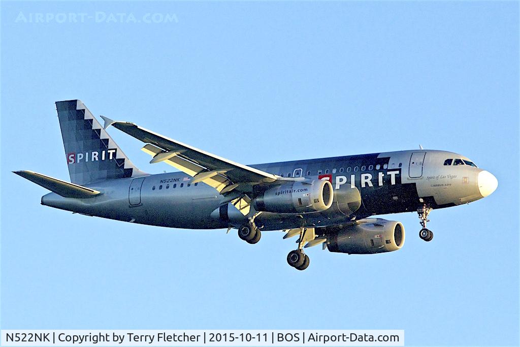 N522NK, 2006 Airbus A319-132 C/N 2893, N522NK (Spirit of Las Vegas), 2006 Airbus A319-132, c/n: 2893 at Boston