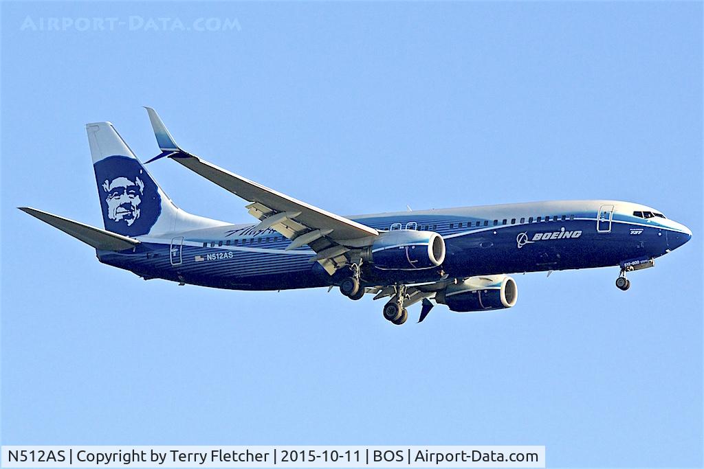 N512AS, 2008 Boeing 737-890 C/N 39043, 2008 Boeing 737-890, c/n: 39043 of Alaska Airlines at Boston
