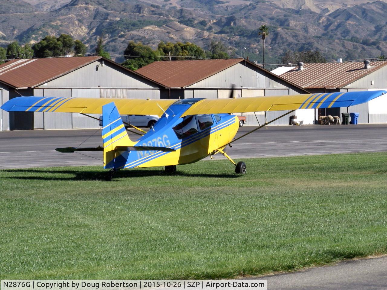 N2876G, 1967 Champion 7ECA Citabria C/N 522-68, 1967 Champion 7ECA CITABRIA, taxi off Rwy 04R grass after landing