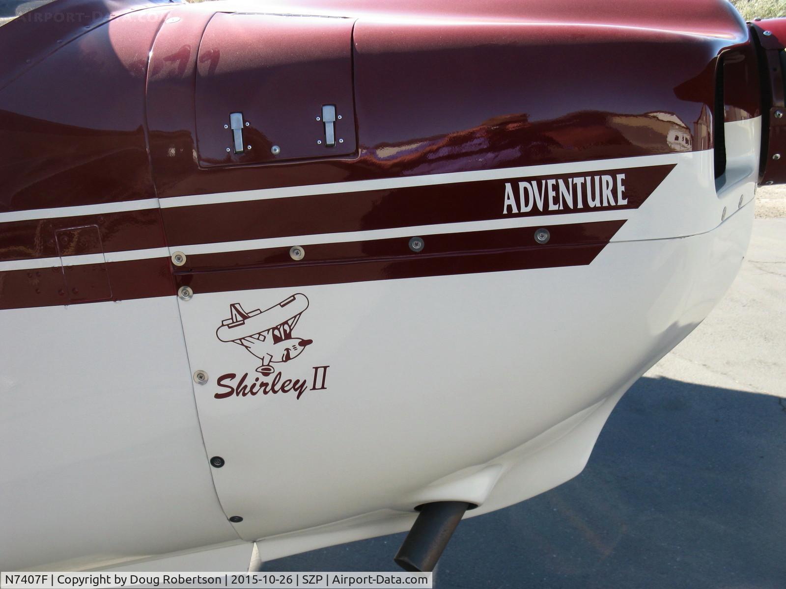 N7407F, 1999 American Champion 7GCAA Adventure Citabria C/N 416-98, 1999 American Champion 7GCAA ADVENTURE, Lycoming O-320-B2B 160 Hp, logos
