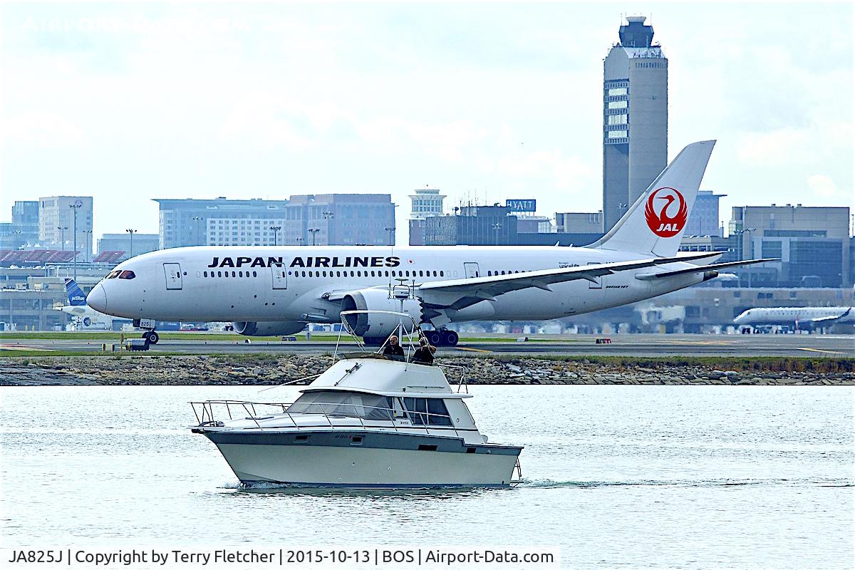 JA825J, 2012 Boeing 787-8 Dreamliner C/N 34835, JAL Dreamliner preparing to depart from Boston Logan Airport