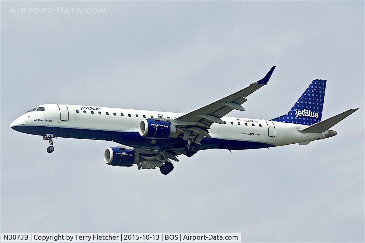 N307JB, 2009 Embraer ERJ-190-100 IGW 190AR C/N 19000286, N307JB (Mi Corazon Azul), 2009 Embraer ERJ-190-100 IGW 190AR, c/n: 19000286
