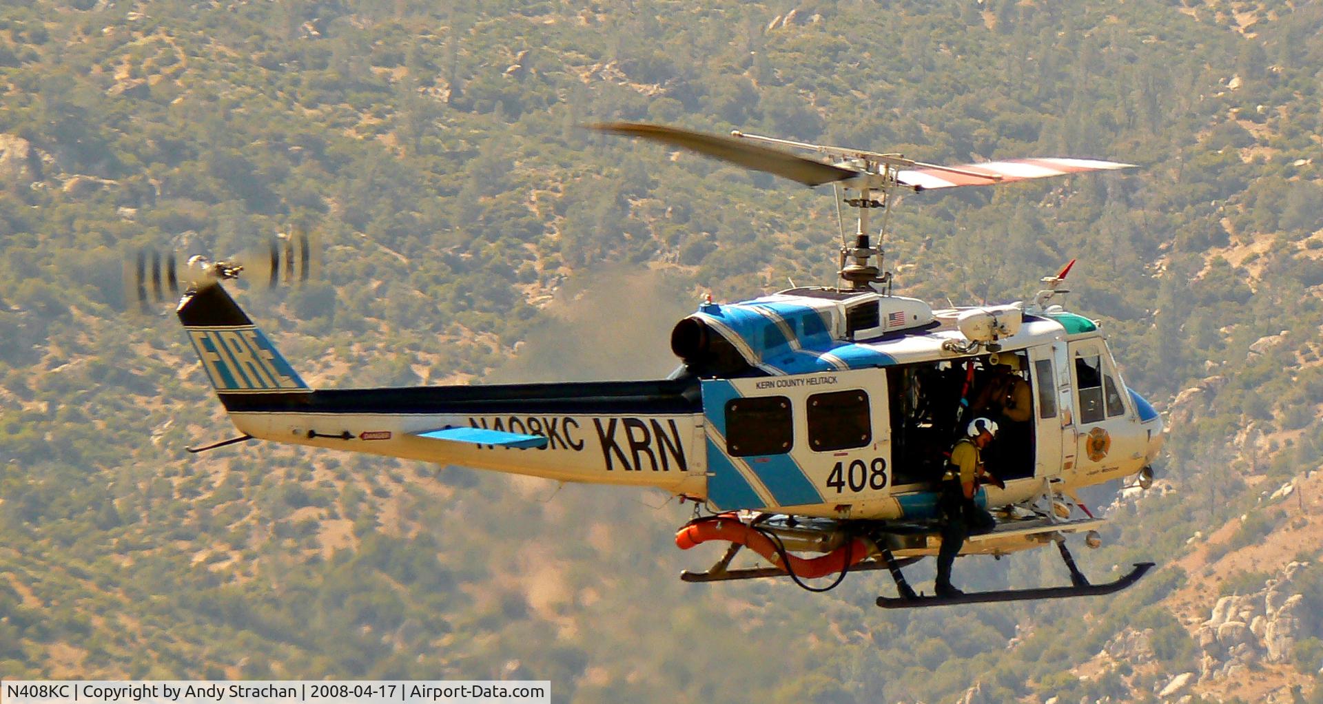 N408KC, 1967 Bell UH-1H Iroquois C/N 9923, Kernville fire - April 17th, 2008