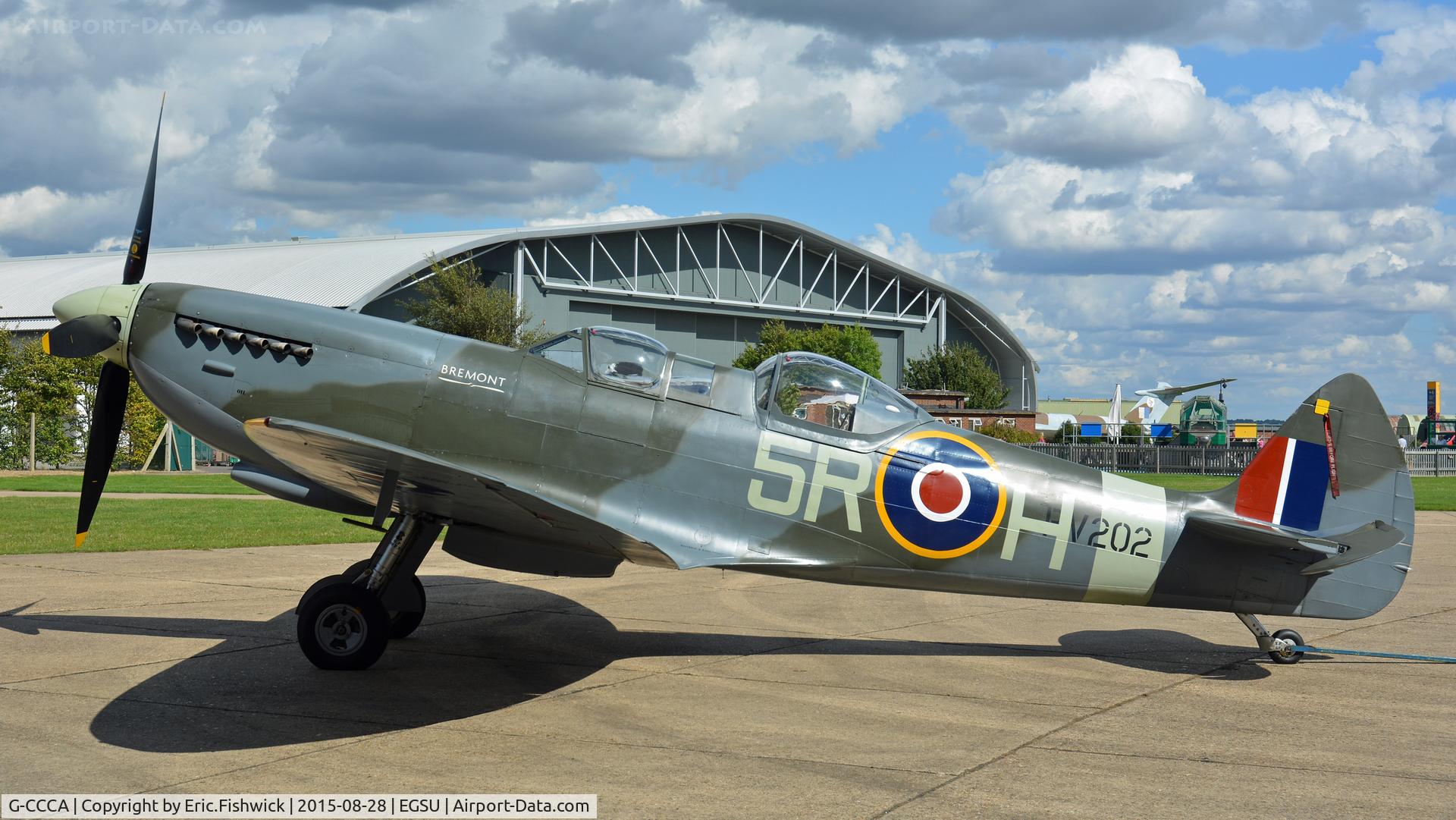 G-CCCA, 1944 Supermarine 509 Spitfire TR.IXc C/N CBAF.9590, 4. PV202 at The Imperial War Museum, Duxford, Cambridgeshire.