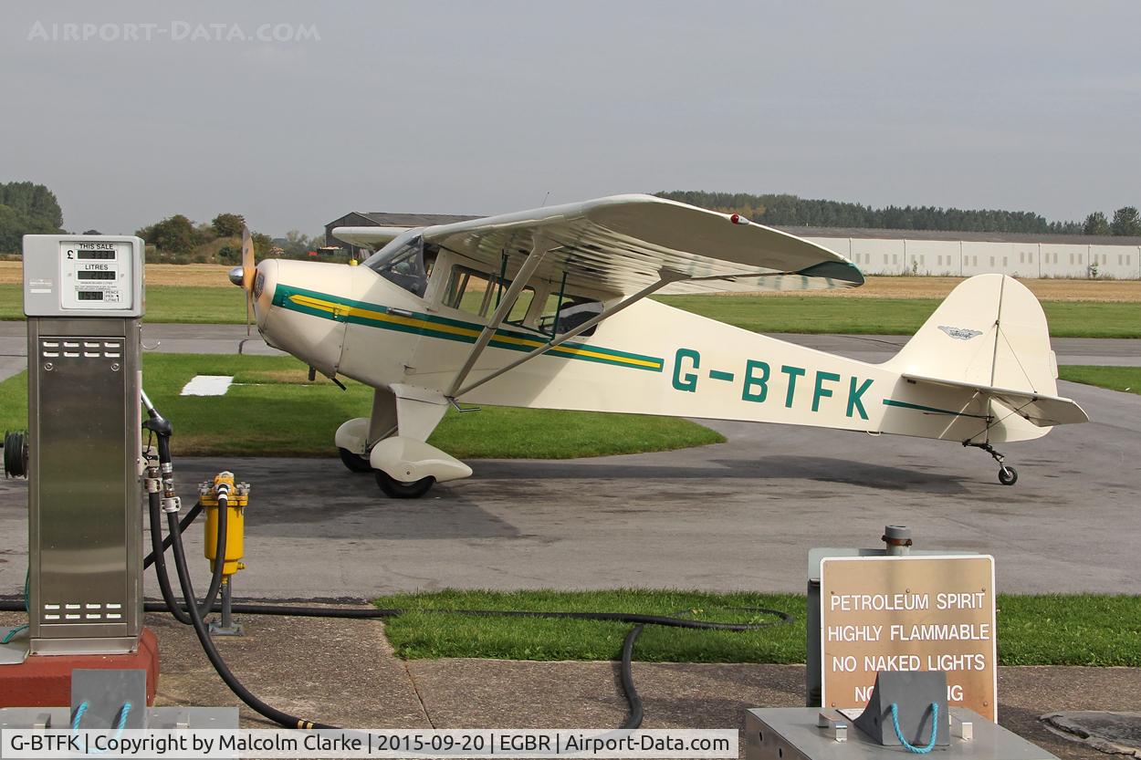 G-BTFK, 1947 Taylorcraft BC-12D Twosome C/N 10540, Taylorcraft BC-12D Twosome at The Real Aeroplane Club's Helicopter Fly-In, Breighton Airfield, September 20th 2015.