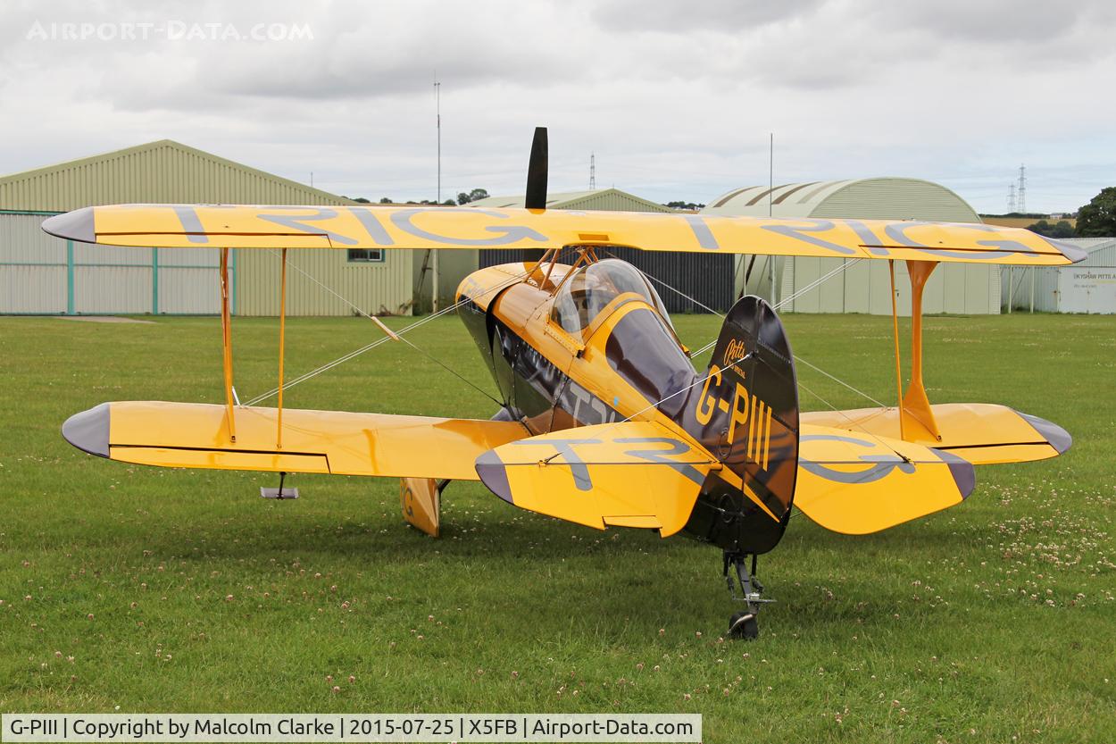 G-PIII, 1981 Pitts S-1D Special C/N PFA 009-10156, Pitts S-1D Special G-PIII of the Trig Aerobatic Team, refueled and awaiting to perform at the 2015 Sunderland Air Show. Fishburn Airfield, July 25th 2015.