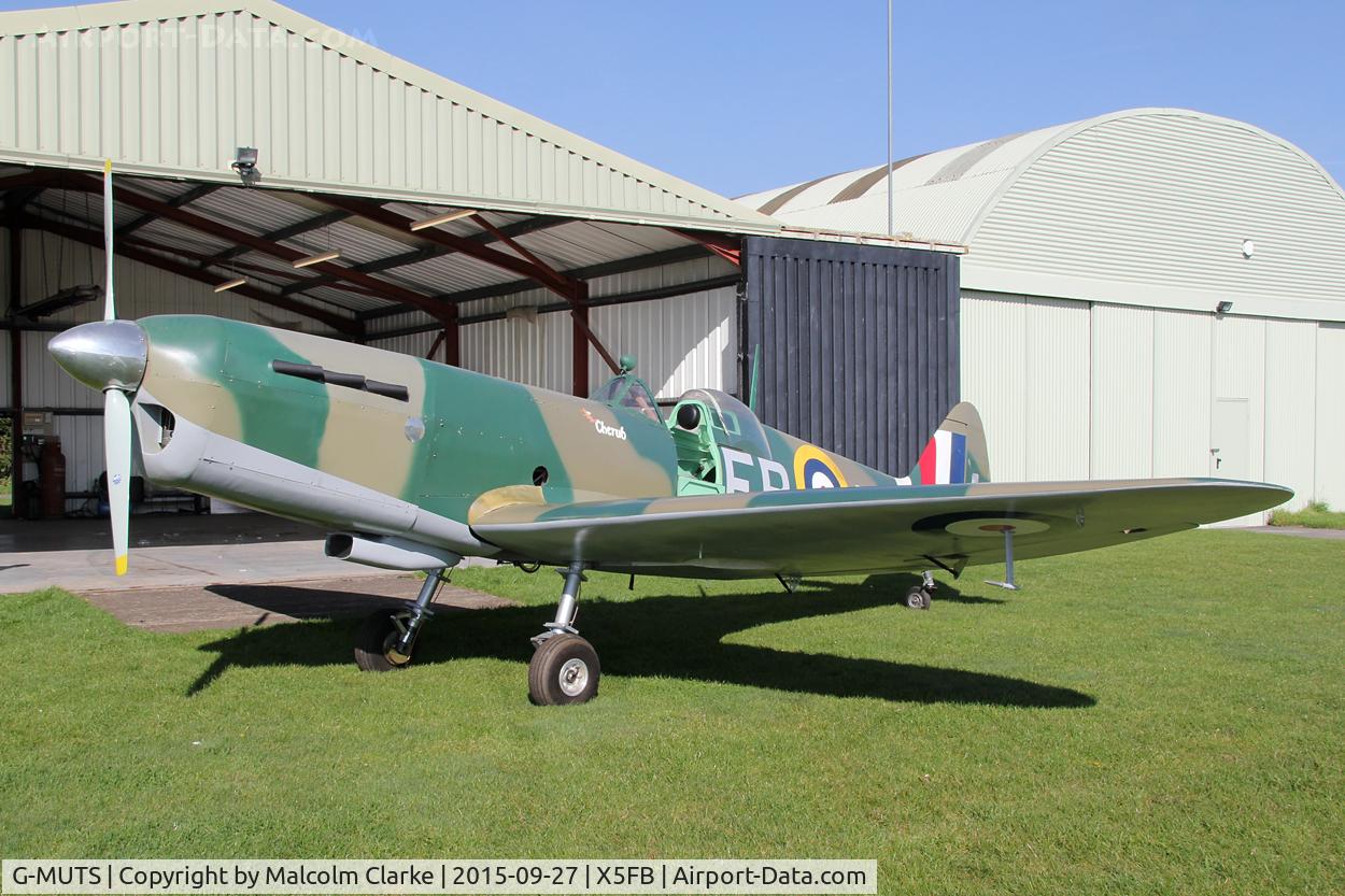 G-MUTS, 2005 Jurca MJ-10 Spitfire C/N PFA 130-12007, Jurca MJ-10 Spitfire Jurca MJ-10 Spitfire nearing the end of a 10 year build by John Rogerson at Fishburn Airfield, September 27th 2015.