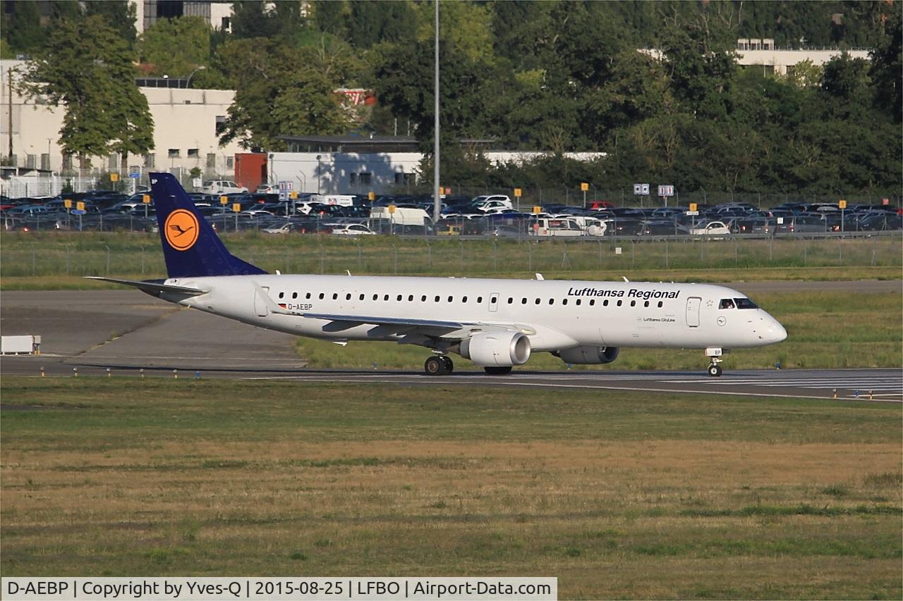 D-AEBP, 2012 Embraer 195LR (ERJ-190-200LR) C/N 19000553, Embraer ERJ-195LR, Lining up prior take off rwy 14L, Toulouse-Blagnac airport (LFBO-TLS)