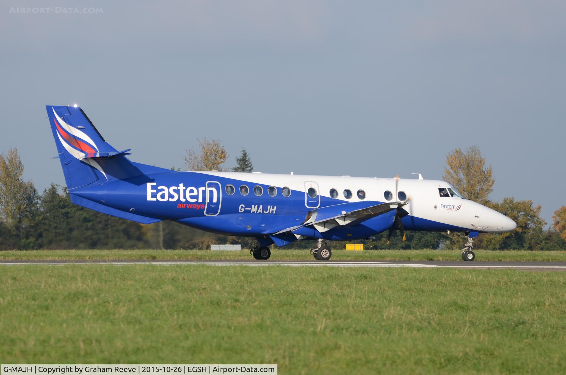 G-MAJH, 1993 British Aerospace Jetstream 41 C/N 41010, About to depart from Norwich.