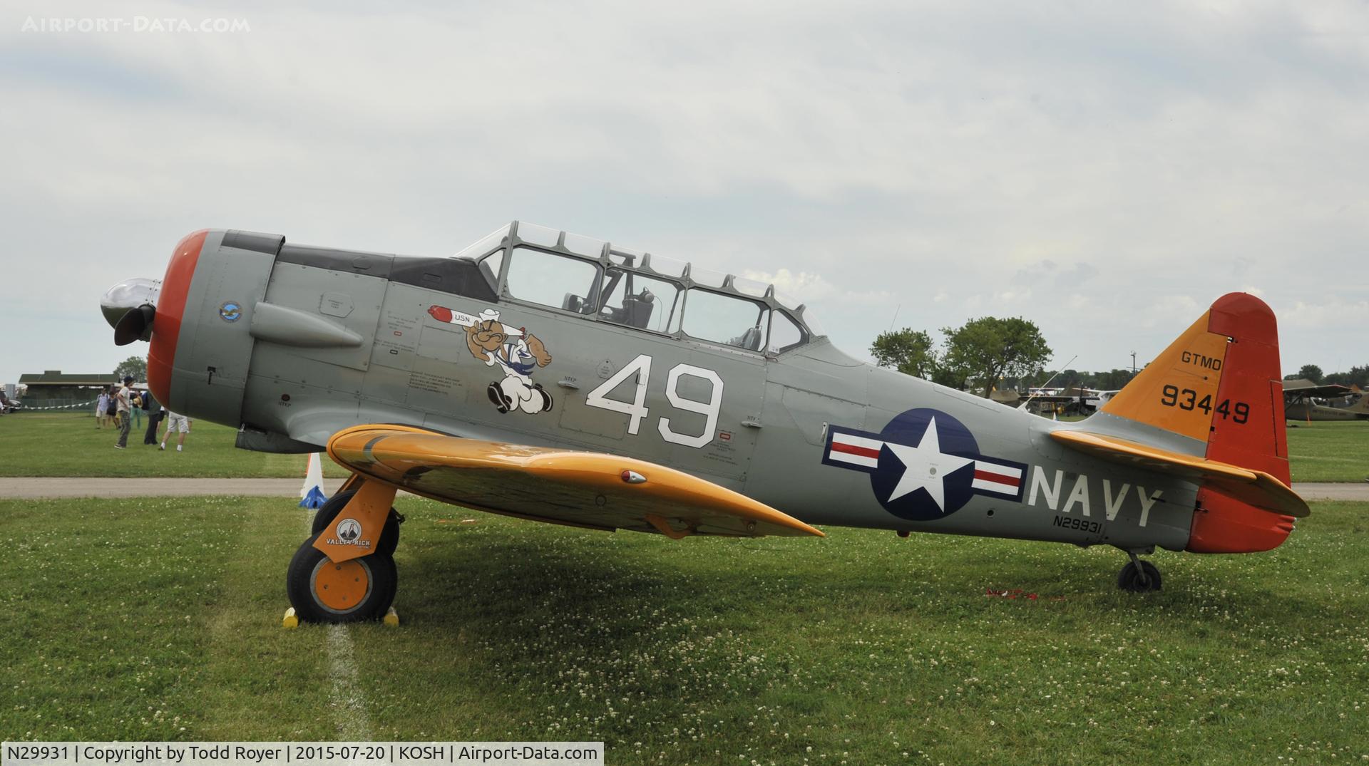 N29931, 1943 North American AT-6G Texan C/N 168-583 (49-3449), Airventure 2015