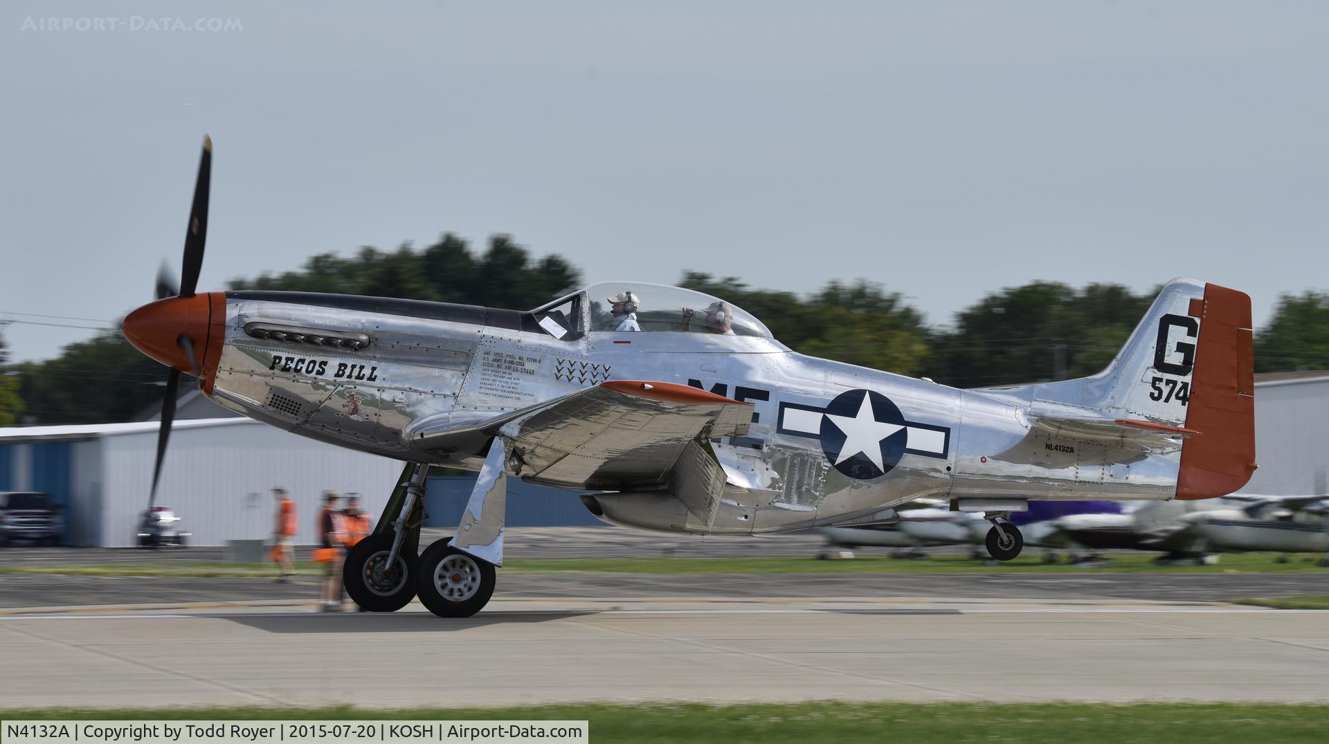 N4132A, 1944 North American P-51D Mustang C/N 122-40985, Airventure 2015