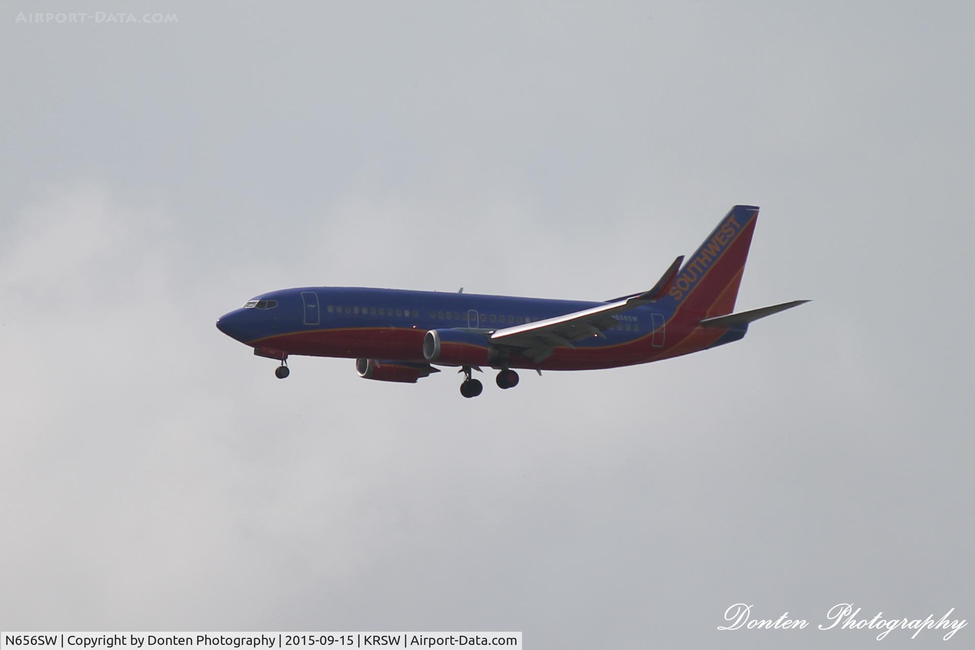 N656SW, 1997 Boeing 737-3H4 C/N 28401, Southwest Flight 2553 (N656SW) arrives at Southwest Florida International Airport following flight from Pittsburgh International Airport