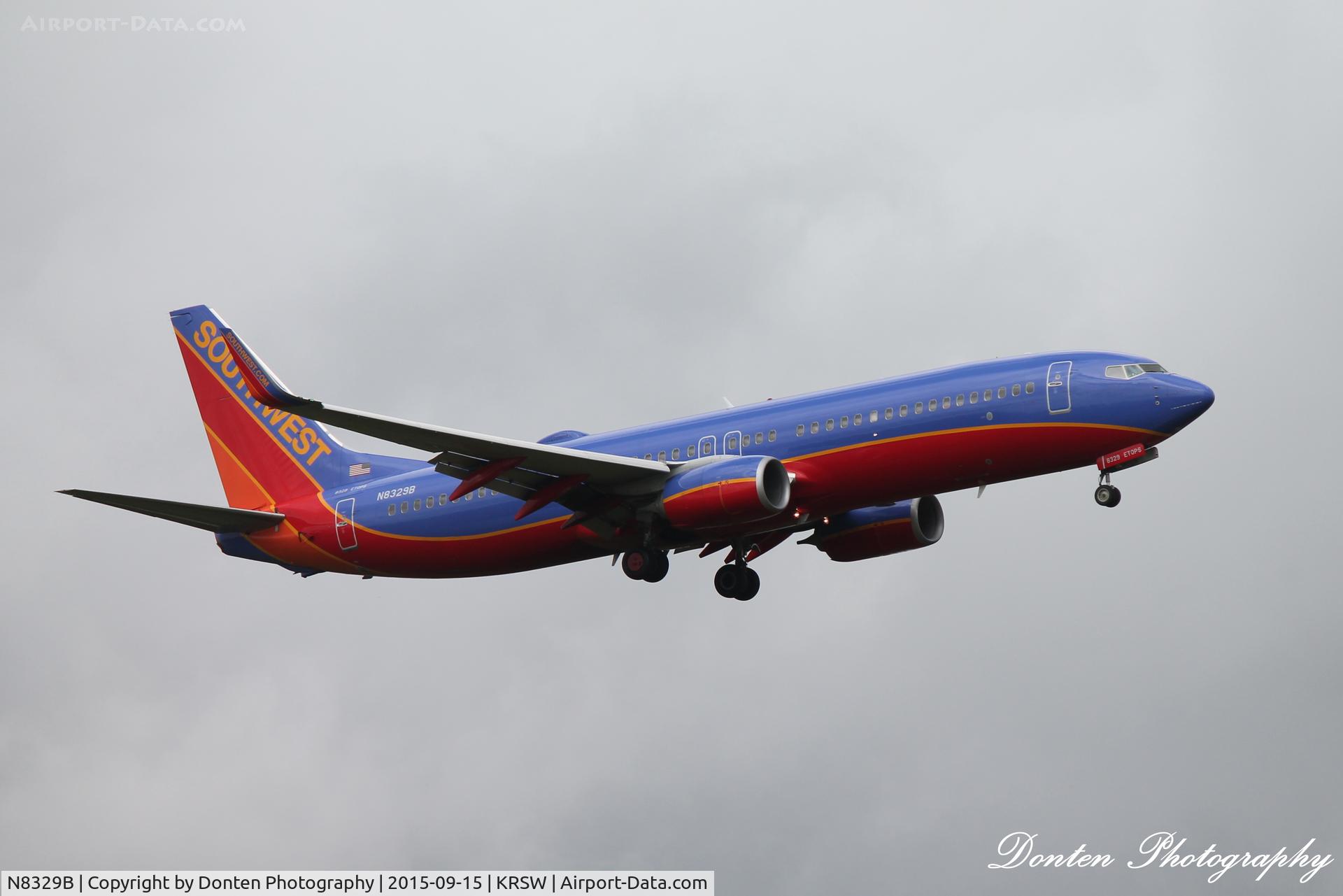 N8329B, 2012 Boeing 737-8H4 C/N 37006, Southwest Flight 1094 (N8329B) arrives at Southwest Florida International Airport following flight from Baltimore-Washington International Airport